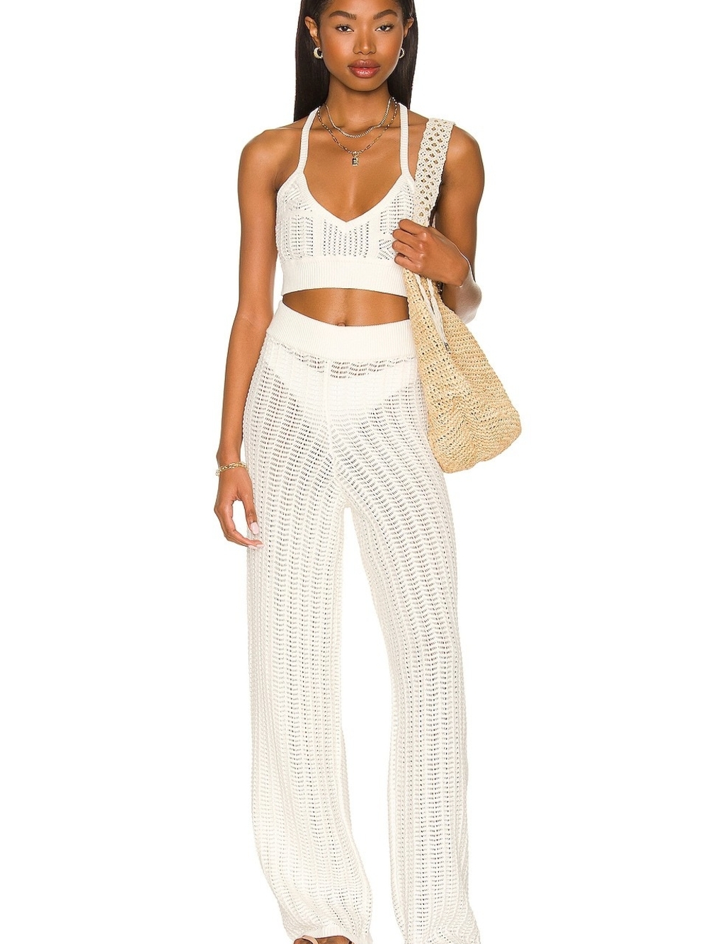 Tularosa 100% Cotton Knit Wide-Leg Pants